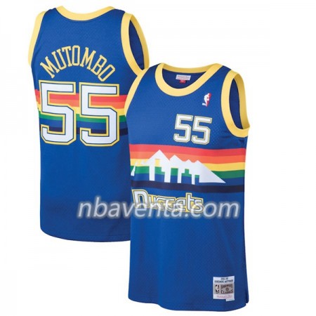 Camiseta Hombre Denver Nugget Dikembe Mutombo 55 Hardwood Classics Navy Swingman